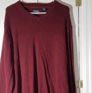 Chaps sweater with brown suade elbows